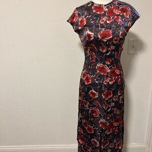 No.6 Floral Red and Plum and Blue Women's Dress